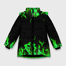 Куртка зимняя для девочки GREEN FIRE ОГОНЬ, цвет: 3D-черный