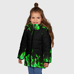 Куртка зимняя для девочки GREEN FIRE ОГОНЬ, цвет: 3D-черный — фото 2
