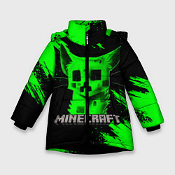 Куртка зимняя для девочки MINECRAFT CREEPER CAT, цвет: 3D-черный
