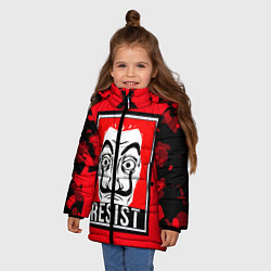 Куртка зимняя для девочки La Casa de Papel Z, цвет: 3D-черный — фото 2