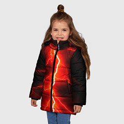 Куртка зимняя для девочки МОЛНИЯ, цвет: 3D-черный — фото 2