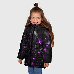 Куртка зимняя для девочки ABSTRACTION, цвет: 3D-черный — фото 2