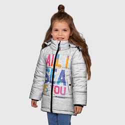 Куртка зимняя для девочки ALL I SEA IS YOU, цвет: 3D-светло-серый — фото 2