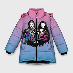 Куртка зимняя для девочки LOVE RULES ALL, цвет: 3D-черный