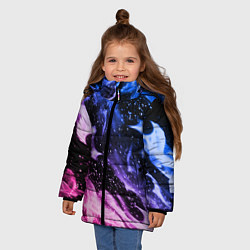 Куртка зимняя для девочки НЕОНОВЫЙ ОГОНЬ, цвет: 3D-светло-серый — фото 2