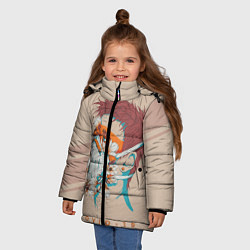 Куртка зимняя для девочки Коронавирус covid 19, цвет: 3D-светло-серый — фото 2