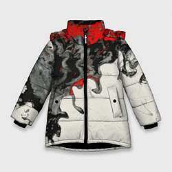Куртка зимняя для девочки Abstraction, цвет: 3D-черный