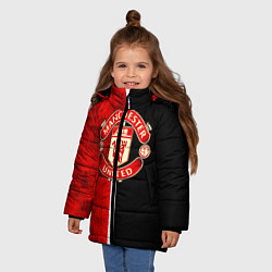Куртка зимняя для девочки Манчестер Юнайтед 3D, цвет: 3D-красный — фото 2