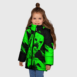 Куртка зимняя для девочки MINECRAFT CREEPER, цвет: 3D-светло-серый — фото 2