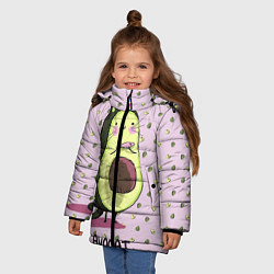 Куртка зимняя для девочки Авокадо Кот, цвет: 3D-светло-серый — фото 2