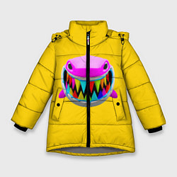 Куртка зимняя для девочки 6IX9INE 69 SHARK НА СПИНЕ, цвет: 3D-светло-серый