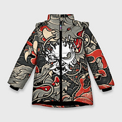 Куртка зимняя для девочки CYBERPUNK2077 SAMURAI, цвет: 3D-черный