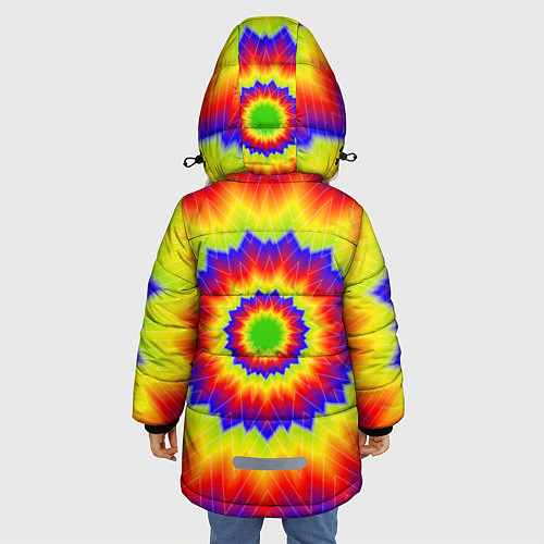 Зимняя куртка для девочки Tie-Dye / 3D-Светло-серый – фото 4