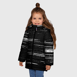 Куртка зимняя для девочки РЕЗКИ ШТРИХИ, цвет: 3D-черный — фото 2