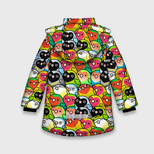 Зимняя куртка для девочки Папуги / 3D-Красный – фото 2