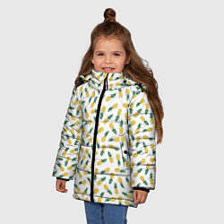 Куртка зимняя для девочки Ананасы, цвет: 3D-светло-серый — фото 2