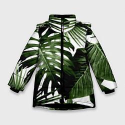 Куртка зимняя для девочки Джунгли, цвет: 3D-черный
