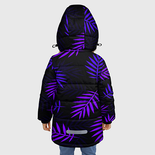 Зимняя куртка для девочки НЕОНОВЫЕ ТРОПИКИ / 3D-Светло-серый – фото 4