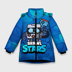 Куртка зимняя для девочки Virus 8 bit brawl stars Blue, цвет: 3D-черный