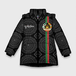 Куртка зимняя для девочки Таджикистан, цвет: 3D-черный