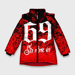 Куртка зимняя для девочки 6ix9ine, цвет: 3D-красный