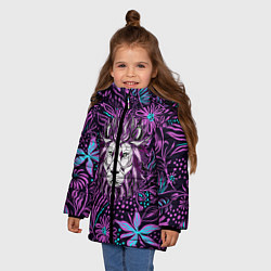 Куртка зимняя для девочки Лев Флора, цвет: 3D-черный — фото 2