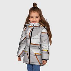 Куртка зимняя для девочки 3D абстракция Iron, цвет: 3D-черный — фото 2