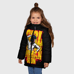 Куртка зимняя для девочки Криминальное чтиво, цвет: 3D-черный — фото 2