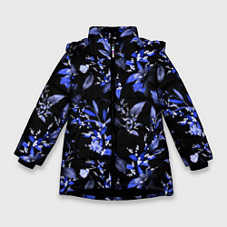 Зимняя куртка для девочки Ночные цветы