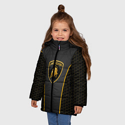 Куртка зимняя для девочки Ламборгини, цвет: 3D-черный — фото 2