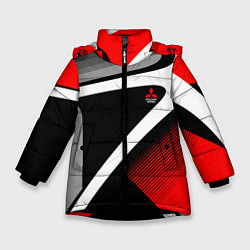 Куртка зимняя для девочки Mitsubishi ФОРМА, цвет: 3D-черный