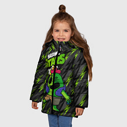 Куртка зимняя для девочки Спайк brawl stars Spike, цвет: 3D-черный — фото 2