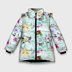 Зимняя куртка для девочки Весенние цветы