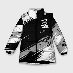 Куртка зимняя для девочки Форма для мотокросса FOX, цвет: 3D-черный