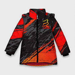 Куртка зимняя для девочки Форма для мотокросса FOX, цвет: 3D-красный