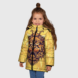 Куртка зимняя для девочки Граф Монте Лев голова, цвет: 3D-черный — фото 2