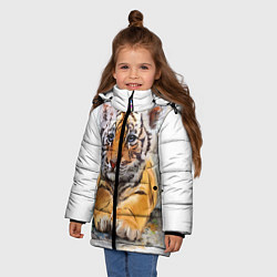 Куртка зимняя для девочки Tiger Art, цвет: 3D-черный — фото 2