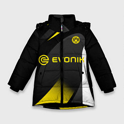 Куртка зимняя для девочки BORUSSIA DORTMUND, цвет: 3D-черный