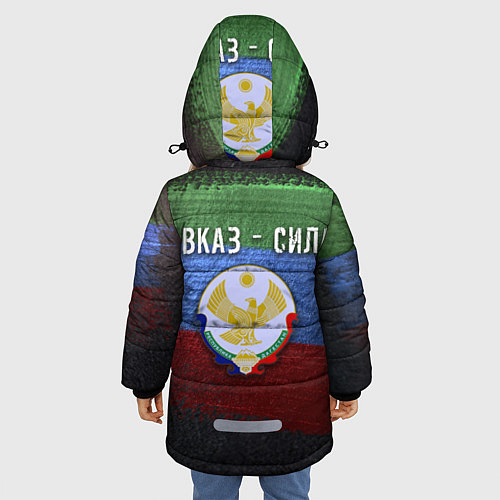Зимняя куртка для девочки Дагестан - Кавказ Сила / 3D-Светло-серый – фото 4