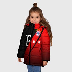 Куртка зимняя для девочки FC Bayern Munchen Форма, цвет: 3D-черный — фото 2