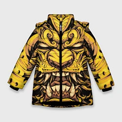 Куртка зимняя для девочки Тигровая маска Ханья, цвет: 3D-черный
