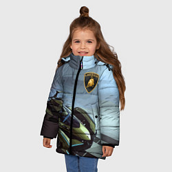Куртка зимняя для девочки Lamborghini - motorsport extreme, цвет: 3D-черный — фото 2