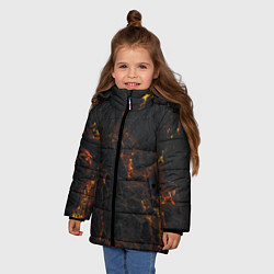 Куртка зимняя для девочки Лава, цвет: 3D-черный — фото 2
