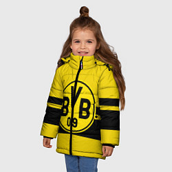 Куртка зимняя для девочки BORUSSIA DORTMUND, цвет: 3D-светло-серый — фото 2