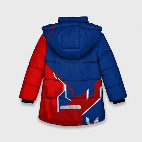 Зимняя куртка для девочки Знак Супермен / 3D-Светло-серый – фото 2
