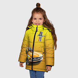 Куртка зимняя для девочки Ford mustang - motorsport, цвет: 3D-черный — фото 2