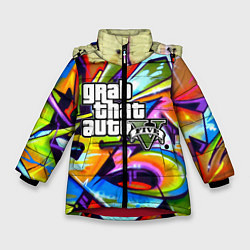Куртка зимняя для девочки GTA:5, цвет: 3D-красный