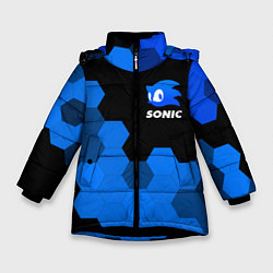Куртка зимняя для девочки СОНИК SONIC, цвет: 3D-черный