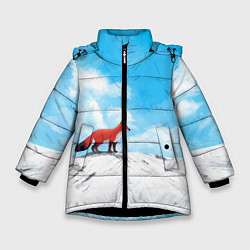 Куртка зимняя для девочки Лиса и небеса, цвет: 3D-черный