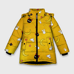 Куртка зимняя для девочки СЕЙЛОР МУН, цвет: 3D-черный